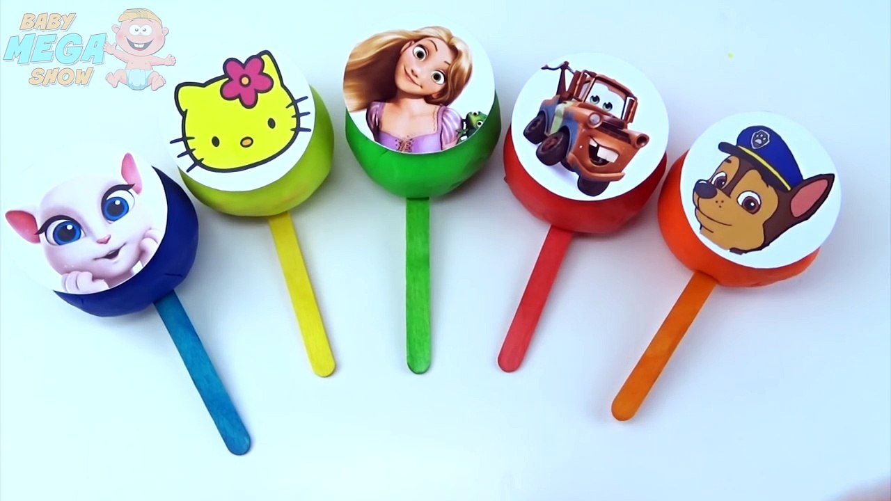 Lollipop Smiley Toys Play Doh Elsa Spiderman Paw Patrol Hello Kitty Talking Tom Learn Colo