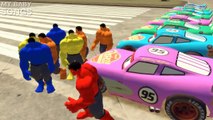 Spiderman Colors & Hulk Colors Nursery Rhymes and Lightning McQueen Colors (Children Songs