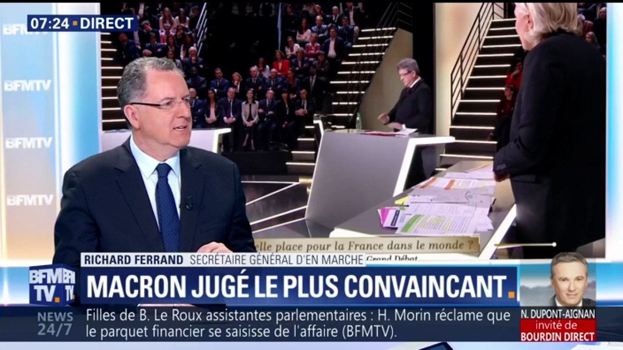 Débat présidentiel: pour Ferrand, Macron est "le seul candidat qui n'a pas caricaturé"