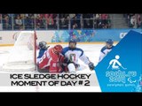 Day 2 | Ice sledge hockey moment of the day | Sochi 2014 ParalympicWinter Games