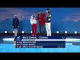 Victory ceremony for Men's Downhill - Standing