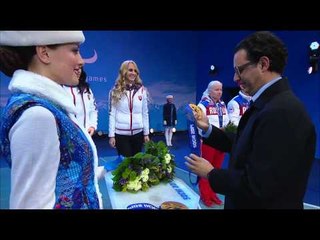 Victory Ceremony for Women's Downhill - Visually Impaired