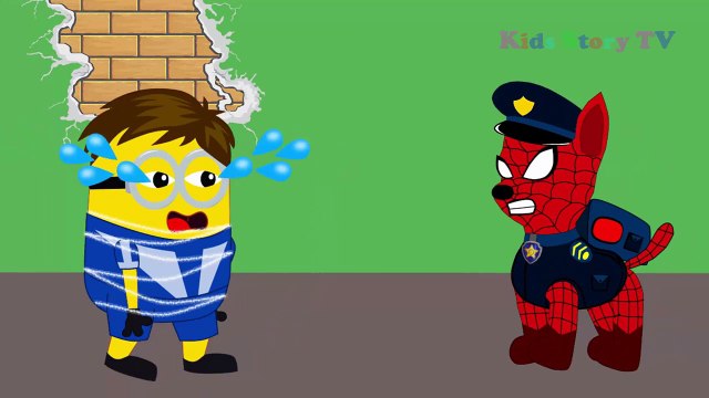 Minions Banana Bab Bank Robbery Paw Patrol Police! Finger Family Minions Songs Nursery Rhy