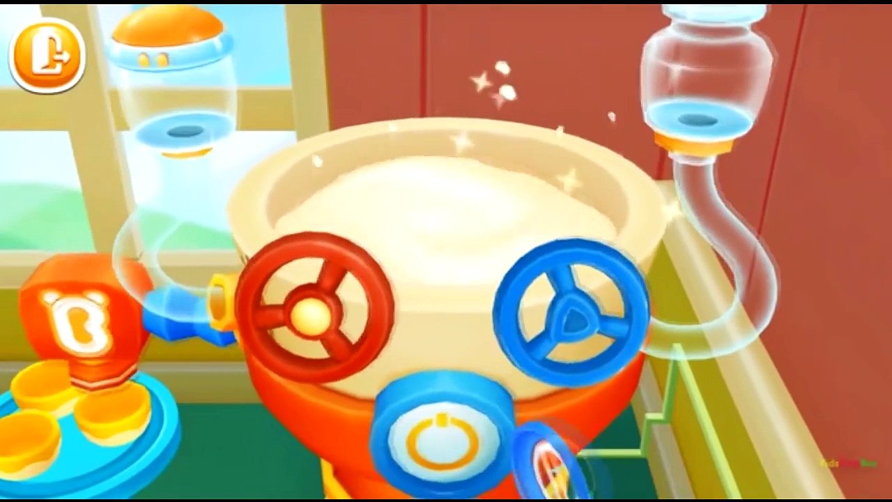 ICE CREAM BAR FACTORY | BABY PANDA MAKE ICE CREAM | BABYBUS GAMES