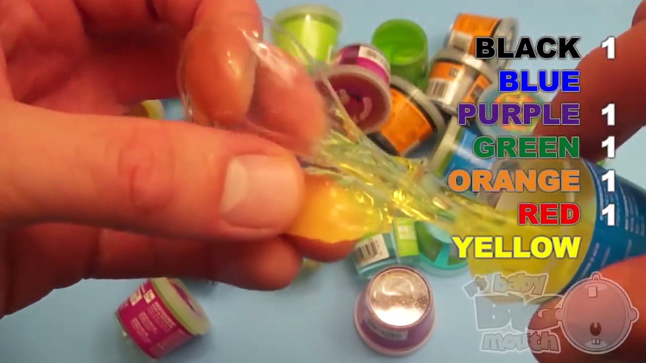 Baby Big Mouth Remix! Best of Learn Colours With Ooze and Glitter Putty! Fun Learning Cont