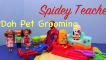 Spiderman & Frozen Kids DisneyCarToys Play-Doh Fuzzy Pets Salon Dog Elsas Kids Felicia Al