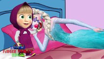 Spiderman Vs Elsa l Masha Makeup Elsa While She Sleeps l Finger Family Compilation and Mor