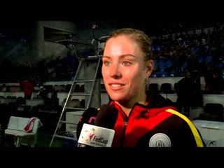 Angelique Kerber after winning the tie for Germany against Slovak Republic