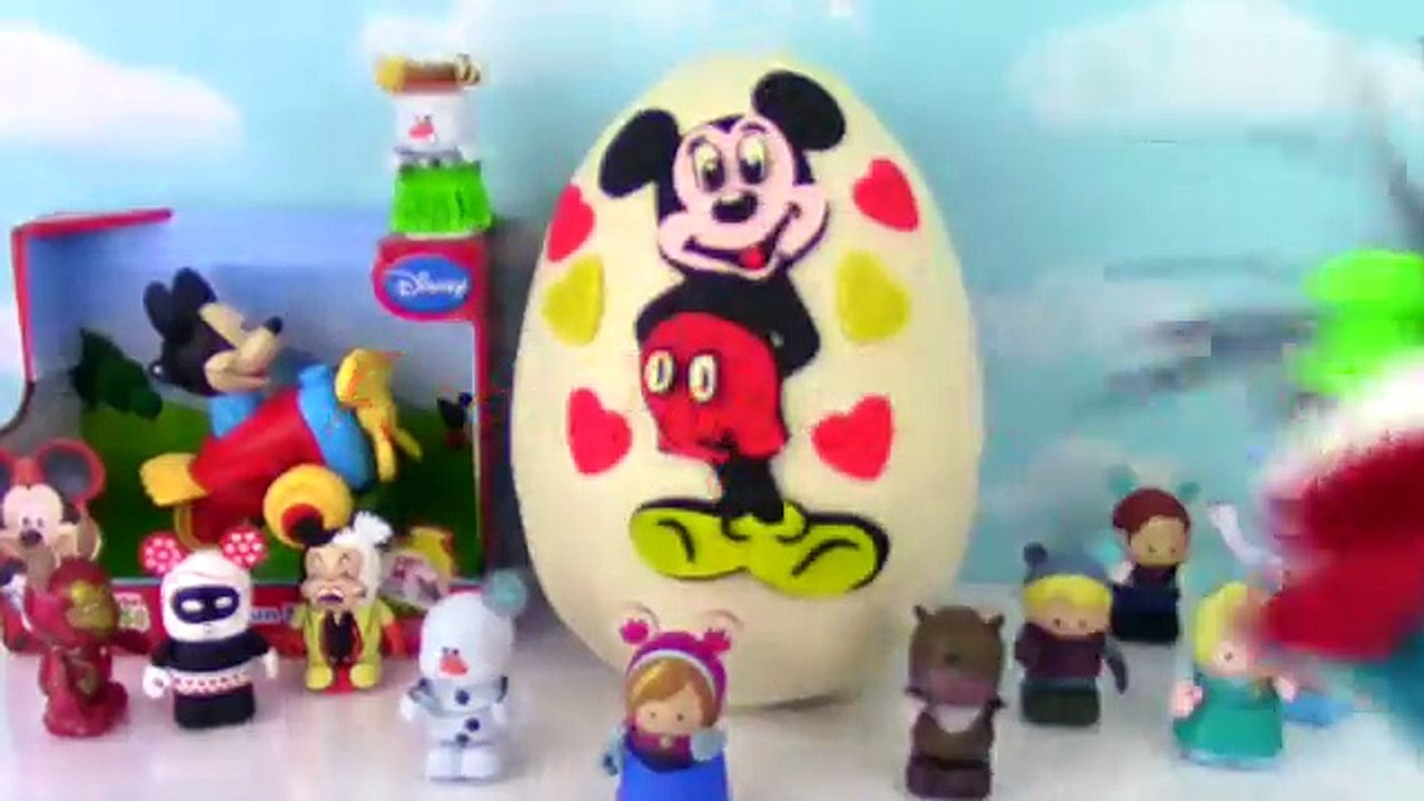 Огромный Микки Маус Играть Doh Сюрприз Яйцо! Дисней Vinylmation! Замороженные! Минни! Слепой Сумки!