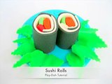 Play Doh Sushi Maker - How to make Sushi Rolls out of Play Doh - Play Doh Japanese Food