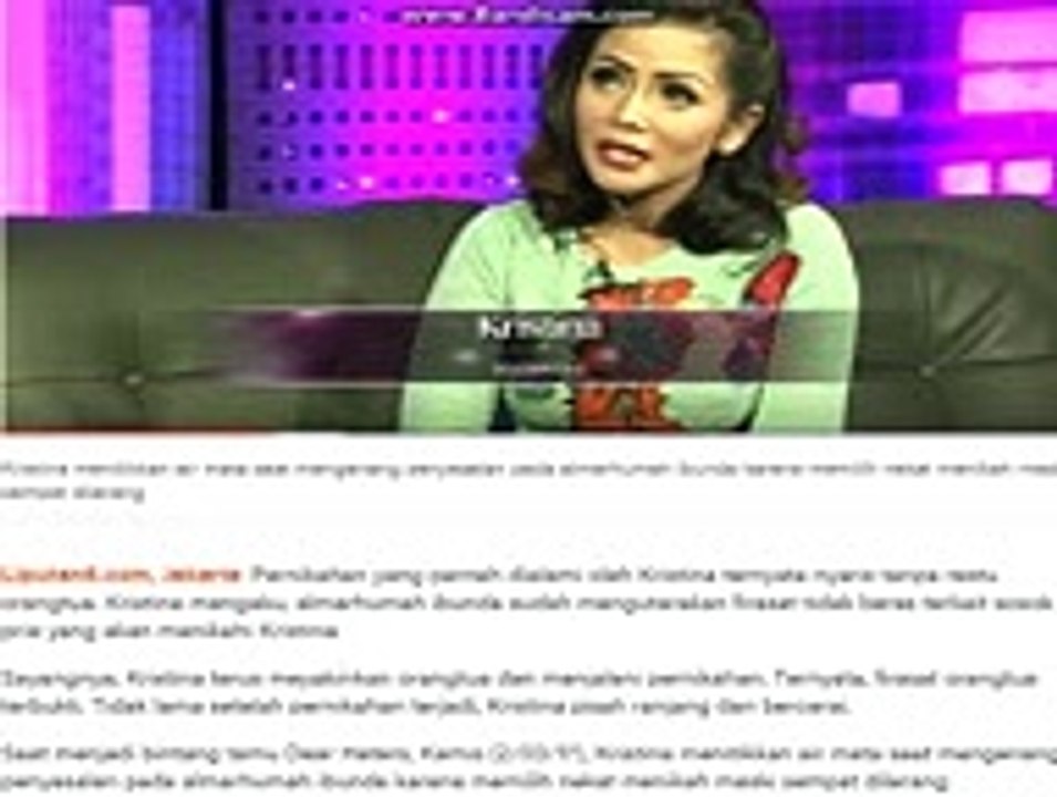 kristina bercucuran air mata di saat wawancara di liputan 6