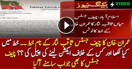 PTI Chief Imran Khan Writes Letter To CJ Supreme Court