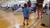 Cute Kid Cheers on Bowling Ball - Funny Videos