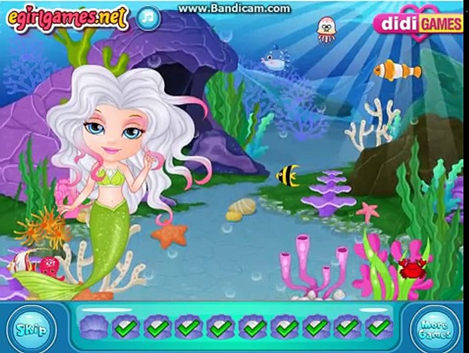 Русалка Принцесса сохранить в Океан чистота вверх доктор и платье вверх Дети Семья весело Игры для