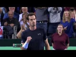Andy Murray (GBR) after winning Rubber 1 v Thanasi Kokkinakkis (AUS)