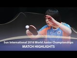 WJTTC 2016 Highlights: Kim Jiho vs Liu Weishan (Team-1/2)