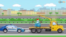 Coche de Policía y Camión de bomberos Dibujos animados - Carritos para niños | La zona de operación