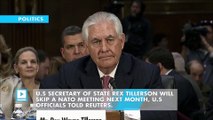 Rex Tillerson plans to visit Russia instead of attending a NATO meeting in April