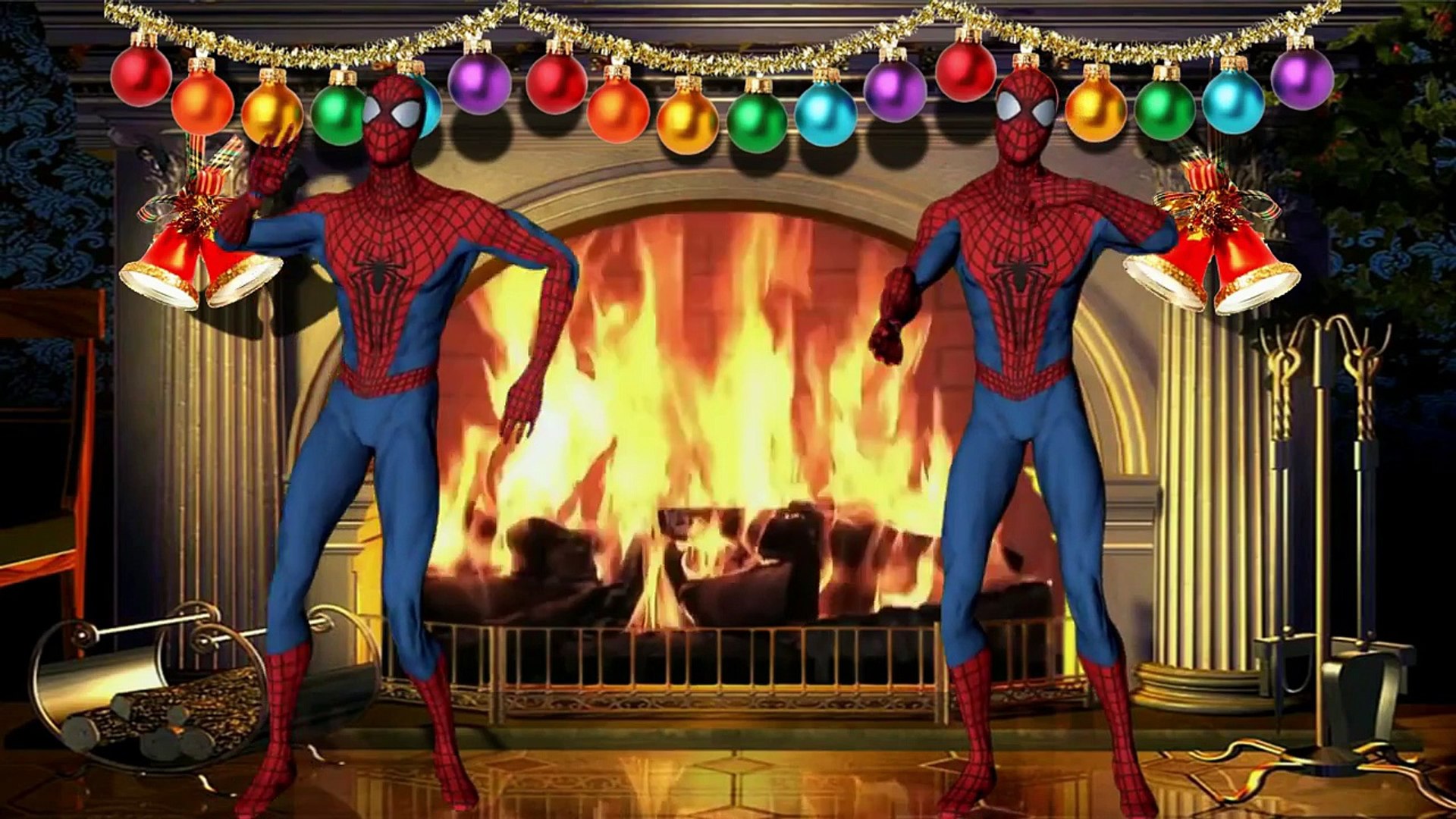 SPIDERMAN CHRISTMAS MUSIC and DANCE PARTY with Happy holidays Music and Videos