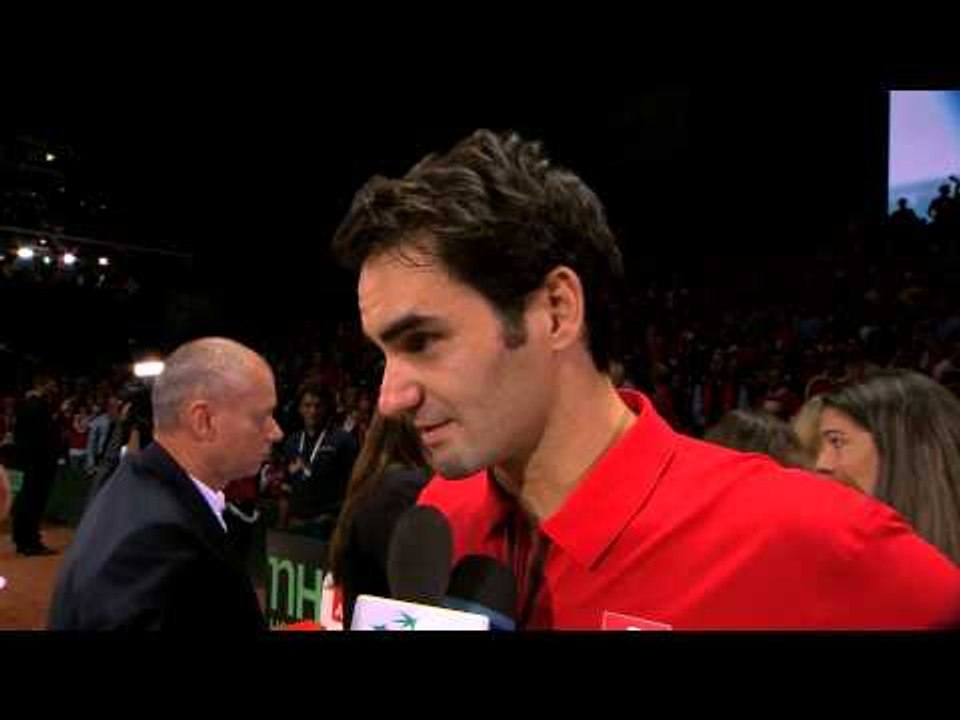 Roger Federer (SUI) after winning Davis Cup for the first time