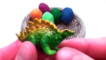 Learn Colors With Play doh Surpise Eggs Dinosaur Toys | Learn Dinosaurs Names And Sounds F