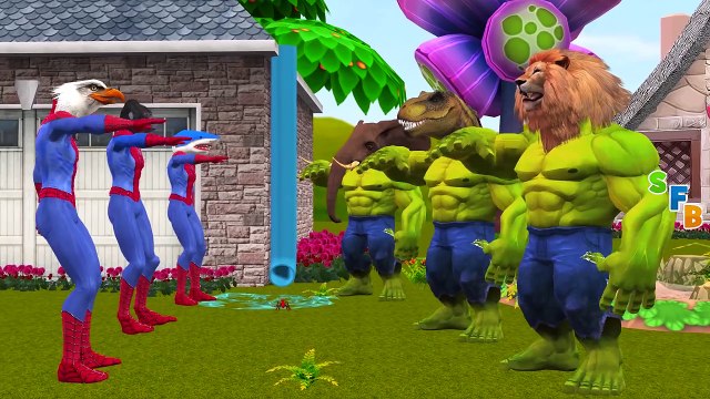 Dinosaurs Head Spiderman Frozen Elsa Hulk Ironman Batman SuperHeroes Finger Family Nursery