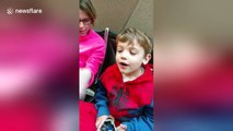 Boy, 5, surprised with first puppy