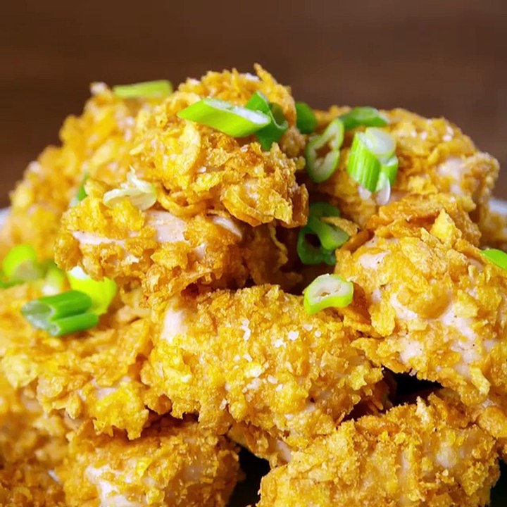 Cornflakes coated Bakeed Chicken Bites