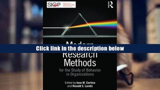 PDF [FREE] DOWNLOAD  Modern Research Methods for the Study of Behavior in Organizations (SIOP