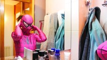 Spiderman vs Frozen Elsa vs Pink Spidergirl Snake in Real Life! Superhero ft Policeman Spi