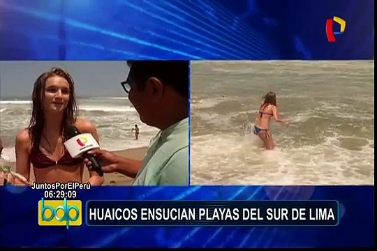 Huaicos ensucian playas del sur de Lima