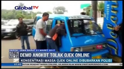 Demo Angkot Tolak Ojek Online di Depok