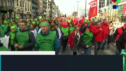 Belgian Workers Participate in Anti-Austerity March
