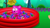 Mega Gummy bear toy Car Racing finger family nursery rhymes for children | Gummybear Toys