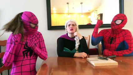 Elsas Open Head vs Doctor Joker! Saw Cut Elsa Spiderman Superhero Kid Movie In Real Life