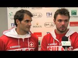 Roger Federer (SUI) and Stanislas Wawrinka (SUI) after the doubles