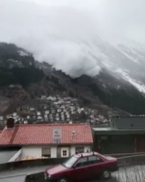Avalanche Hits Odda, Norway