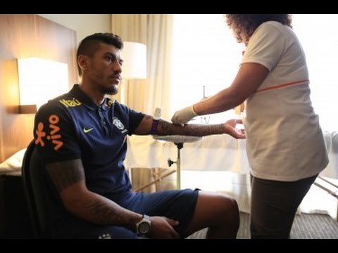 Coleta de sangue na Seleção Brasileira, em São Paulo