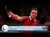 2016 Men’s World Cup Highlights I Simon Gauzy vs Bastian Steger (R16)