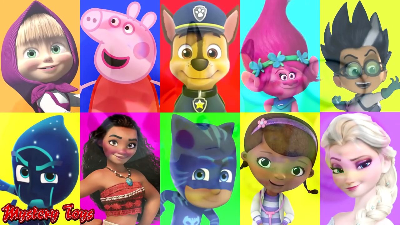 PJ Masks Game Learning Colors Disney Moana, Peppa Pig English Episode, YO Gabba Gabba, Paw