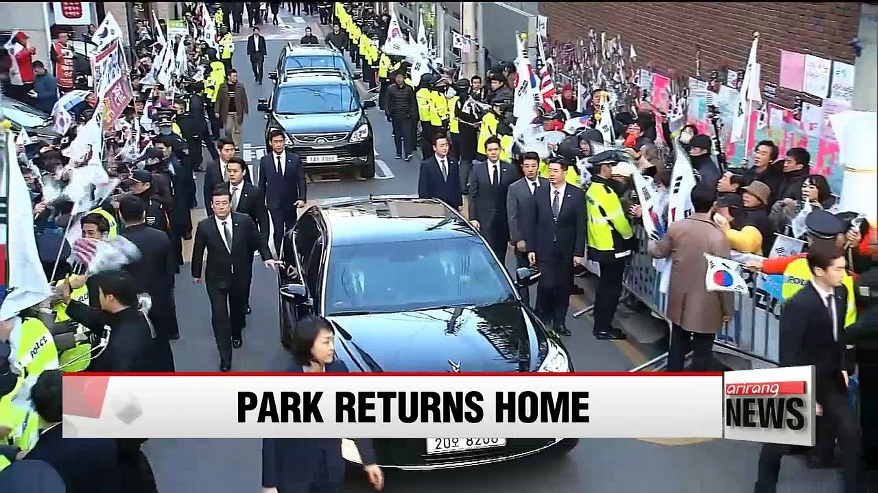 Former president Park Geun-hye returns home after 21 hours at prosecutors' office