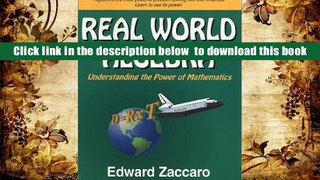 Read Online  Real World Algebra Edward Zaccaro Pre Order