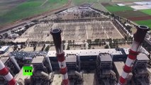 Drone's view of Aleppo thermal power plant retaken from ISIS