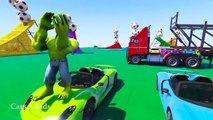 COLOR SPORTS CARS Transportation w Spiderman Cartoon for Kids & Colors for Toddlers Nurser