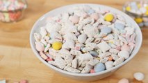 This Easter-Themed Puppy Chow Recipe Includes Marshmallow Bits and Cadbury Mini Eggs