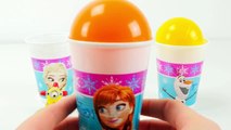 Learn Colors Disney Frozen Elsa, Anna & Olaf Surprise Cups w/ Minions, Furby New Toys for