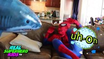SUPERHERO Shark Attack 2 * JOKER Unleashes a Flying Shark on SPIDERMAN * DCTC Superheroes