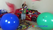 GIANT BALLOON POP SURPRISE TOYS CHALLENGE Disney Cars Toys Thomas & Friends Trains Marvel Superhero-M5hSy