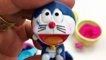 Play Dough Ice Cream Cups Surprise Toys Doraemon Collection Learn Colors Creative for Kids