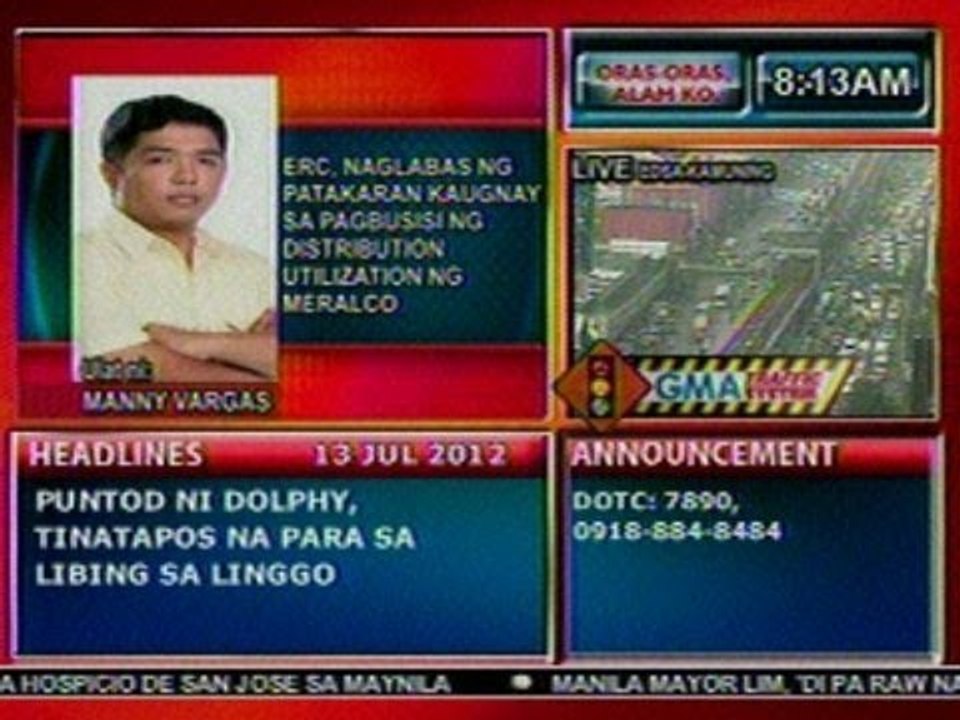 DB: ERC, naglabas ng patakaran kaugnay sa pagbusisi ng distribution utilization ng Meralco